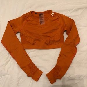 Gymshark flawless knit crop top orange